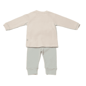 Costum din coton bio organic Beige - Mint